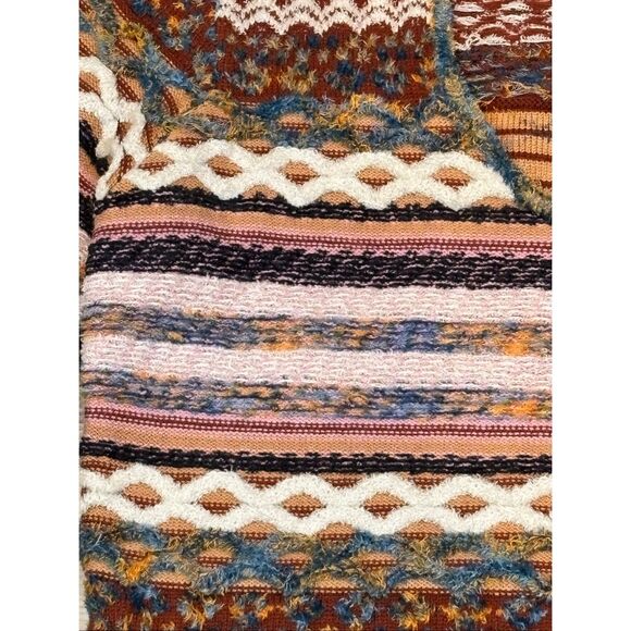 Gimmick The Buckle Mixed Yarn Reversible Mock Neck Keyhole Sweater S - Picture 8 of 12